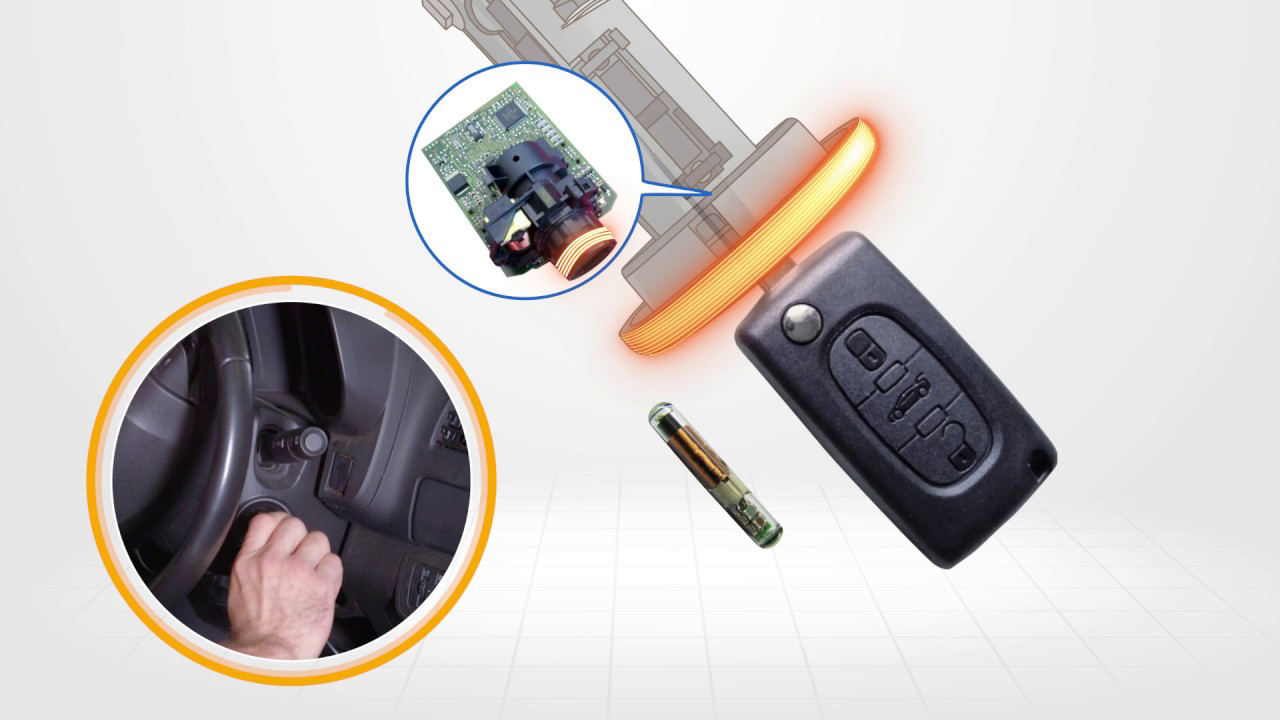 Immobiliser w kluczyku samochodowym